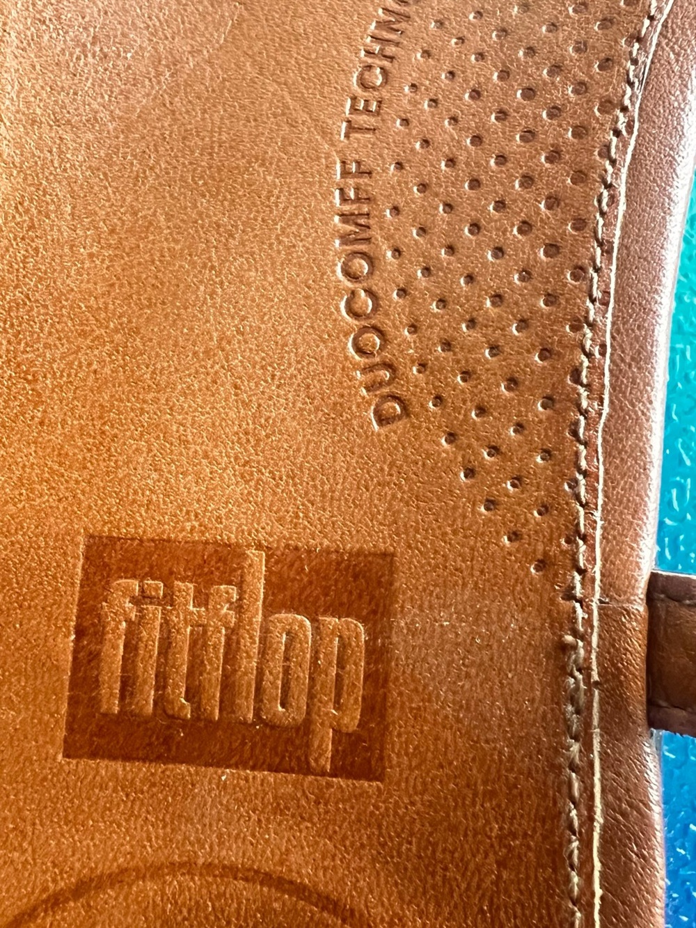 Fitflop Brown and Black Leather T-Strap Sandals - Picture 3 of 3